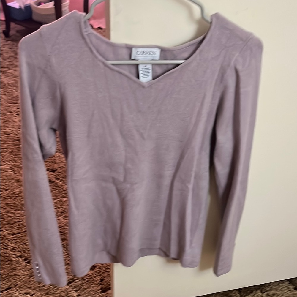 Chico's Pink Fitted Long Sleeve Blouse